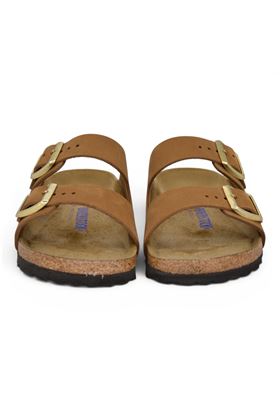 Ciabatta donna BIRKENSTOCK in camoscio colore cuoio. BIRKENSTOCK- | ARIZONA SFB MINK NUBUCK-CUOIO